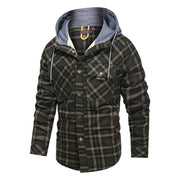 Men Warm Jacket Fleece Thick Men Slim Fit Hooded Jackets