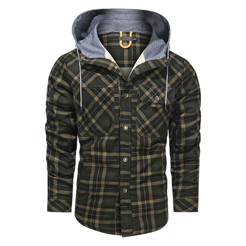 Men Warm Jacket Fleece Thick Men Slim Fit Hooded Jackets