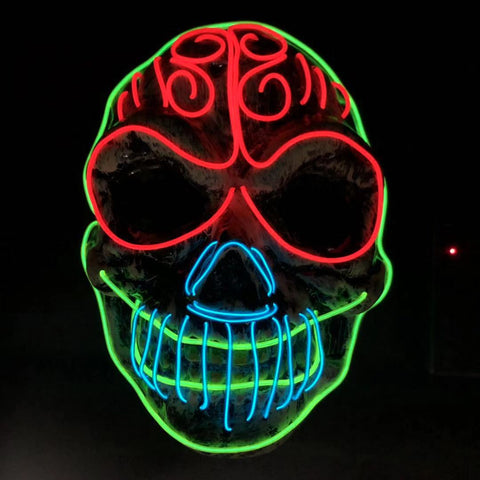 halloween skull led glowing mask