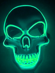 halloween skeleton mask led glow scary mask