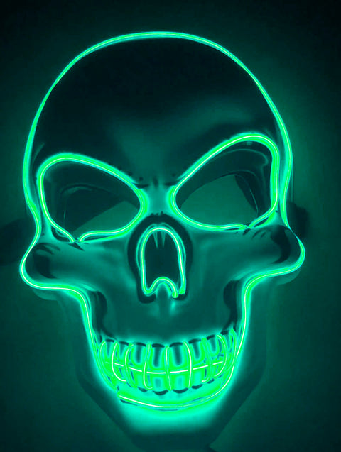 halloween skeleton mask led glow scary mask