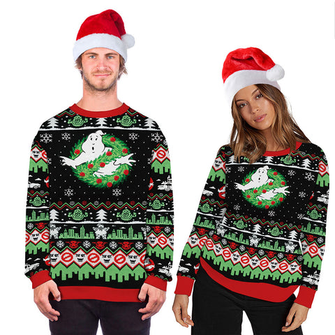 christmas print sweater