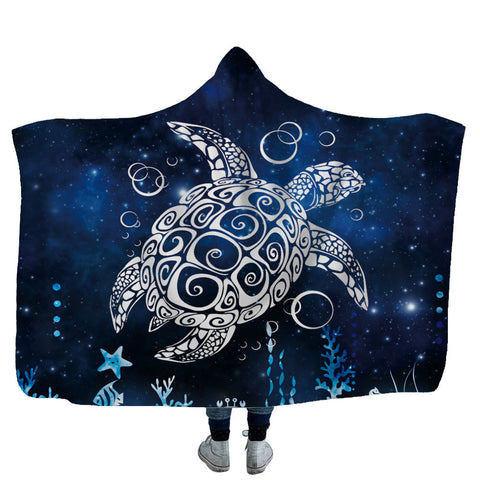 Home children shark tortoise crab hooded blanket