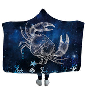 Home children shark tortoise crab hooded blanket