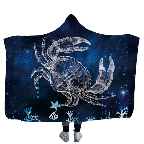 Home children shark tortoise crab hooded blanket