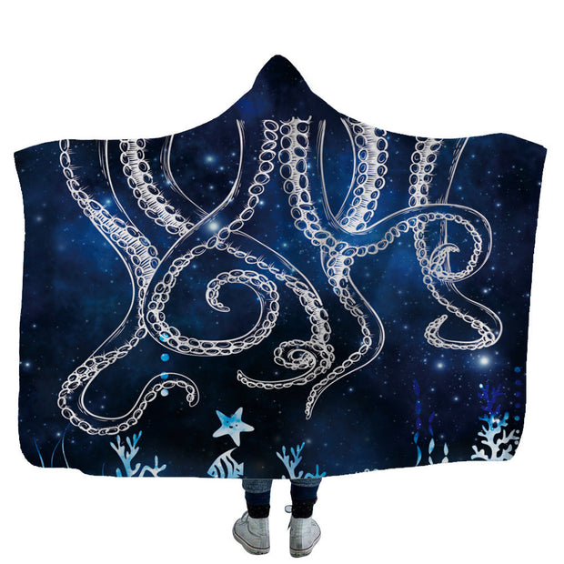 Home children shark tortoise crab hooded blanket