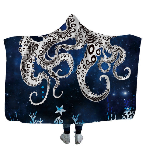 Home children shark tortoise crab hooded blanket