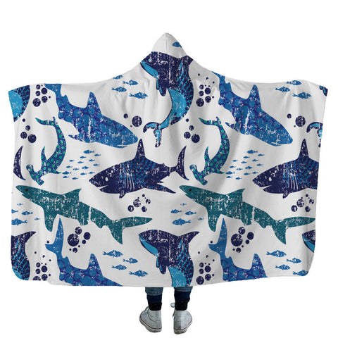Home children shark tortoise crab hooded blanket