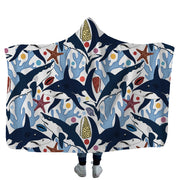 Home children shark tortoise crab hooded blanket