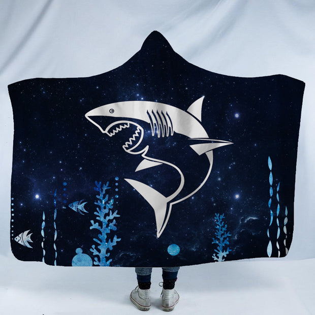Home children shark tortoise crab hooded blanket