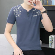 Summer New Men"s Short Sleeve T-Shirt Chao Brand Foreign Trade Pure Color Cotton Large Men"s Sports T-Shirt Wholesale
