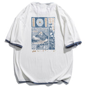 Faxien Japanese Retro Short Sleeve T-shirt Men\'s Summer Vacation