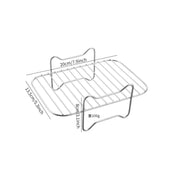Stainless Steel Double-layer Grill Rack Steamer Air Fryer Accessories Rectangular Barbecue Grill