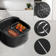 Stainless Steel Double-layer Grill Rack Steamer Air Fryer Accessories Rectangular Barbecue Grill