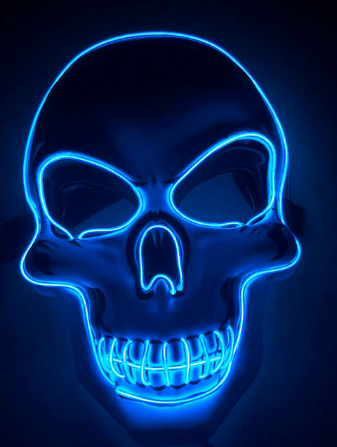 halloween skeleton mask led glow scary mask