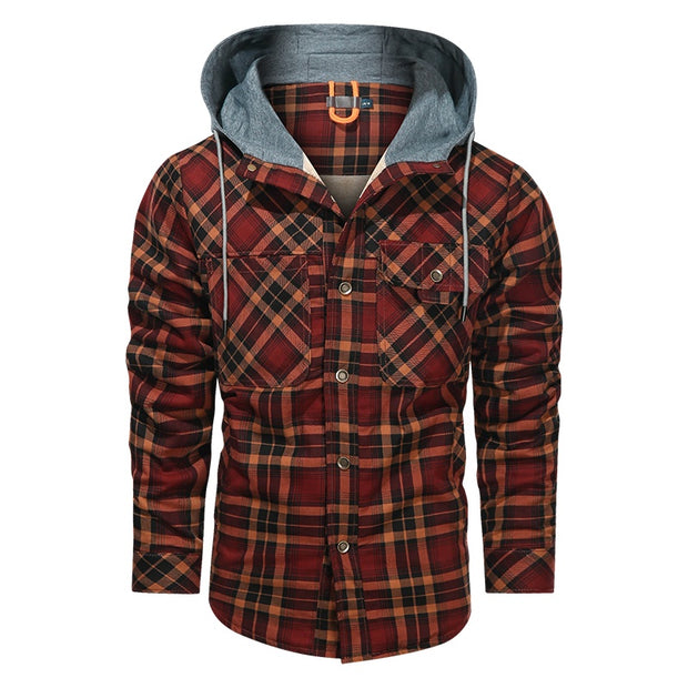 Men Warm Jacket Fleece Thick Men Slim Fit Hooded Jackets