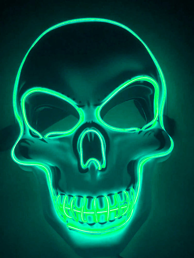halloween skeleton mask led glow scary