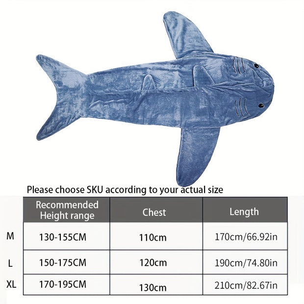 shark blanket super soft cozy flannel boys girls cosplay costume slee