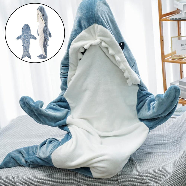 cartoon shark sleeping bag pajamas