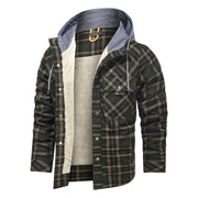 Men Warm Jacket Fleece Thick Men Slim Fit Hooded Jackets