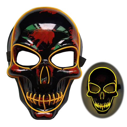halloween skeleton mask led glow scary mask