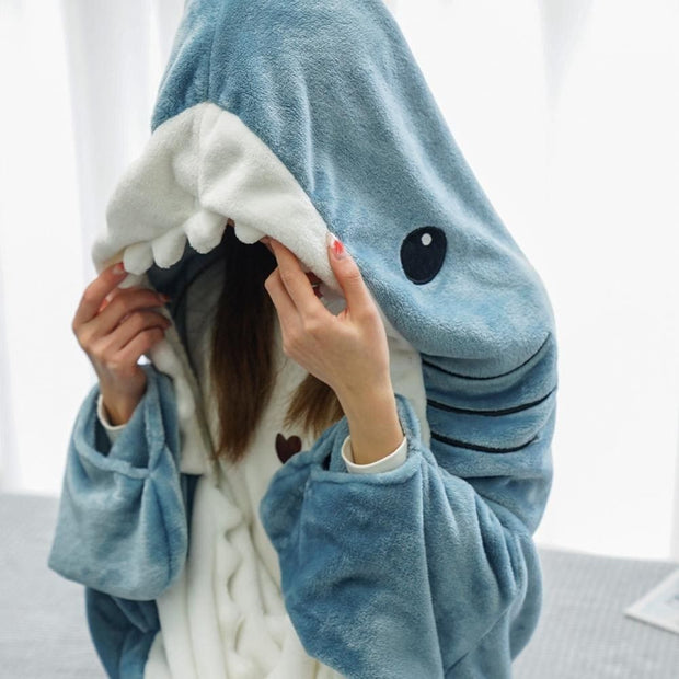 cartoon shark sleeping bag pajamas