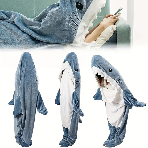 shark blanket super soft cozy flannel boys girls cosplay costume slee
