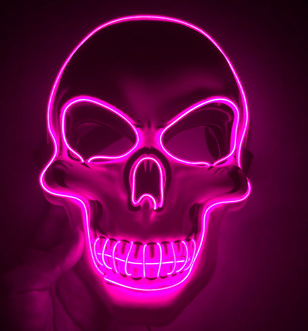 halloween skeleton mask led glow scary mask