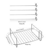 Stainless Steel Double-layer Grill Rack Steamer Air Fryer Accessories Rectangular Barbecue Grill