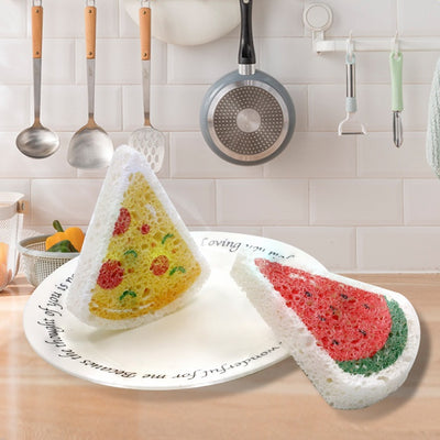 Cartoon Printing Compressed Wood Pulp Sponge Dishwashing Eraser Kitchen Gadgets
