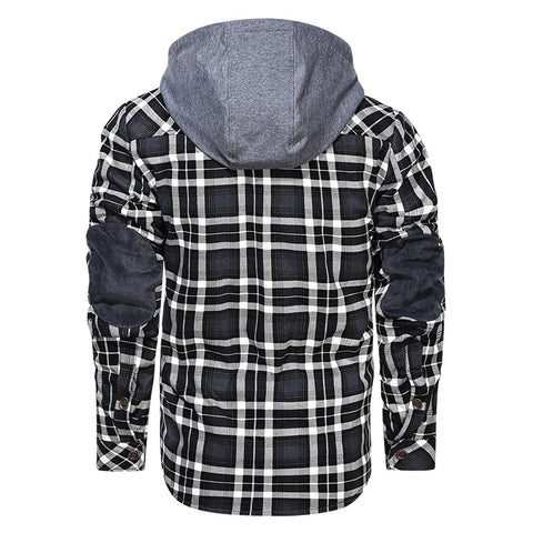 Men Warm Jacket Fleece Thick Men Slim Fit Hooded Jackets