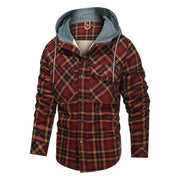 Men Warm Jacket Fleece Thick Men Slim Fit Hooded Jackets