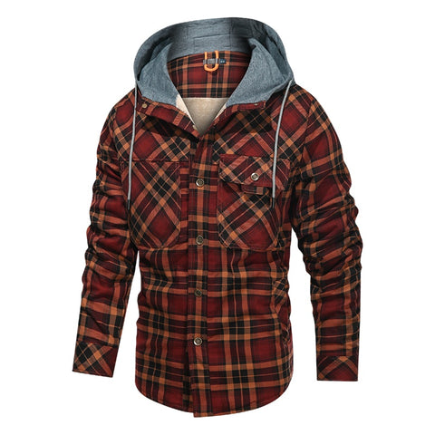 Men Warm Jacket Fleece Thick Men Slim Fit Hooded Jackets