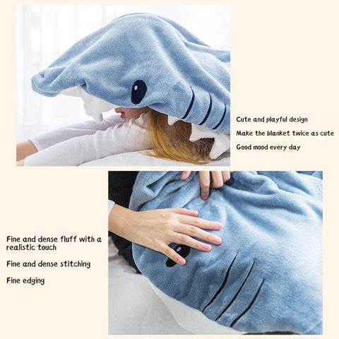 shark blanket super soft cozy flannel boys girls cosplay costume slee