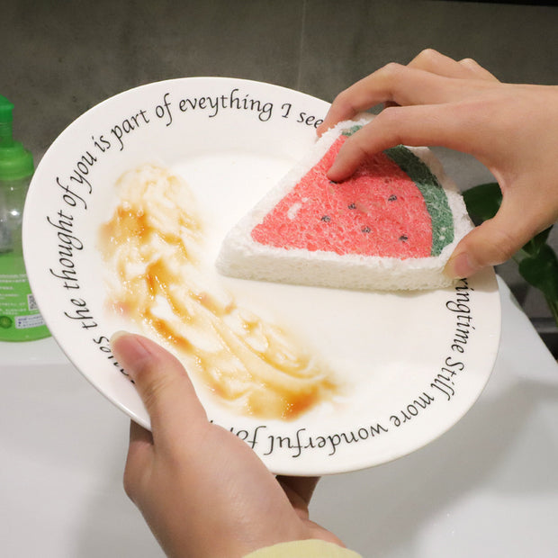 Cartoon Printing Compressed Wood Pulp Sponge Dishwashing Eraser Kitchen Gadgets