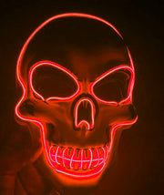 halloween skeleton mask led glow scary