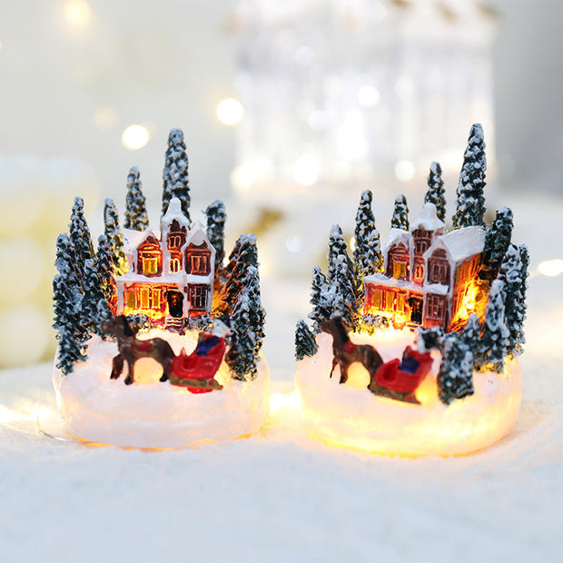 Christmas decorations resin house gifts