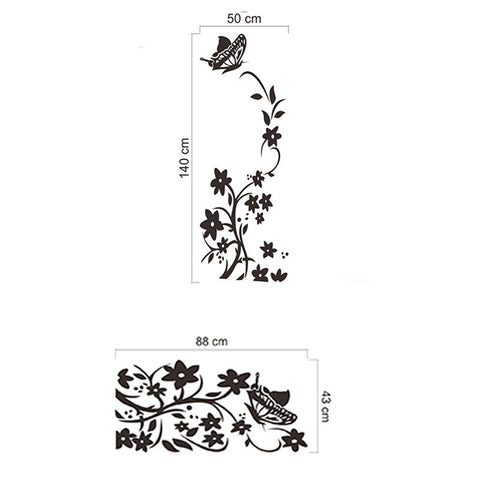 Butterfly Flower Rattan Fridge Magnet Carved Wall Sticker